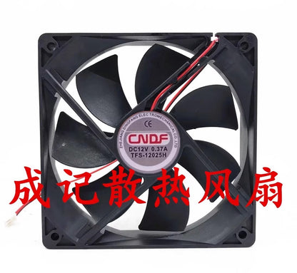 CNDF TFS-12025H 12025 DC12V 0.37A 12CM 2-Wire DC Cooling Fan