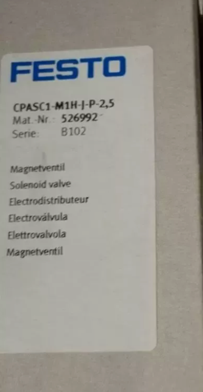 FESTO CPASC1-M1H-J-P-2.5 Solenoid Valve - FESTO