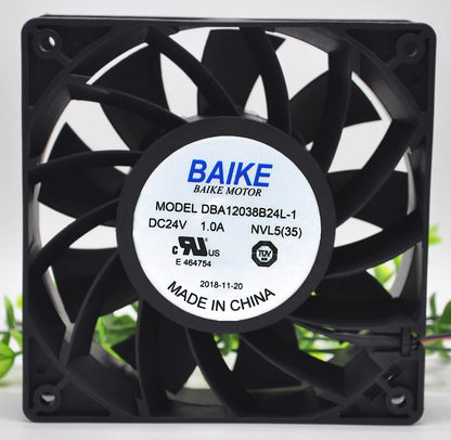 BAIKEFAN DBA12038B24L-1 DC24V 1.0A 2-wire high airflow ball inverter cooling fan
