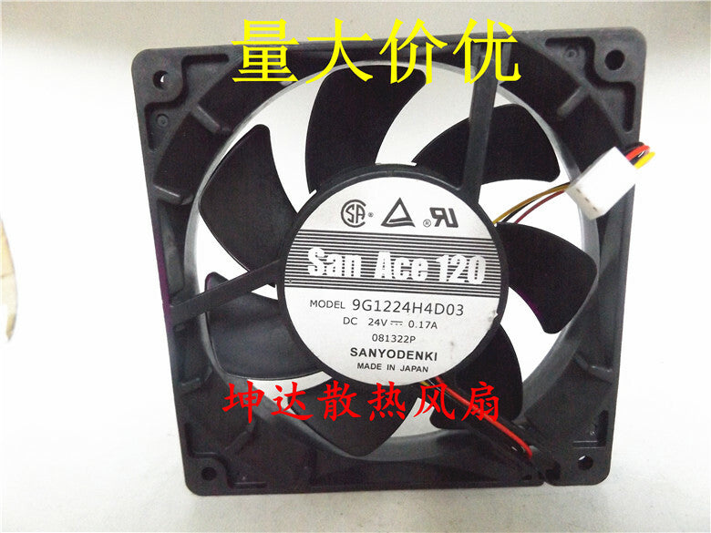 1pcs SANYO 9G1224H4D03 DC24V 0.17A 120 * 120 * 25mm axial flow fan