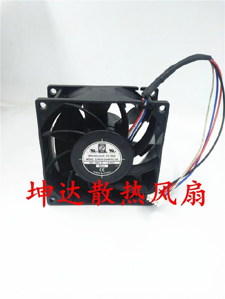 1pcs  OD8038-24HBVXC10A 24V 0.65A 8038 4-wire dual ball cooling fan