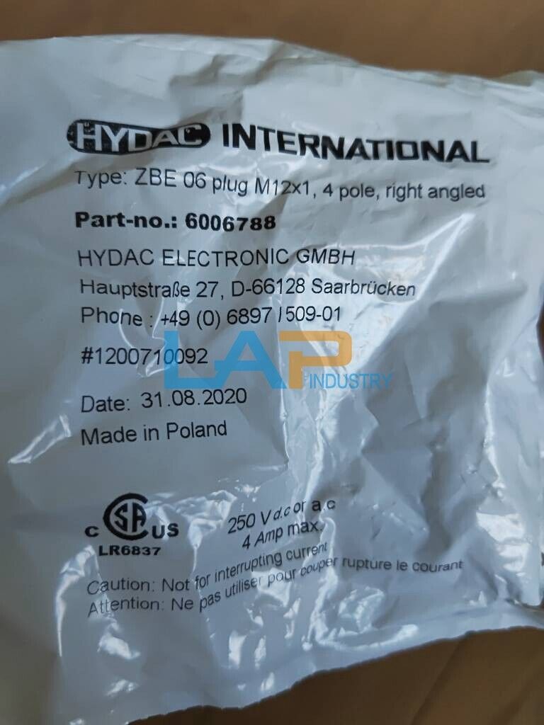 1Pcs New For HYDAC elbow (90°) 4 holes plug ZBE06 6006788 HYDAC