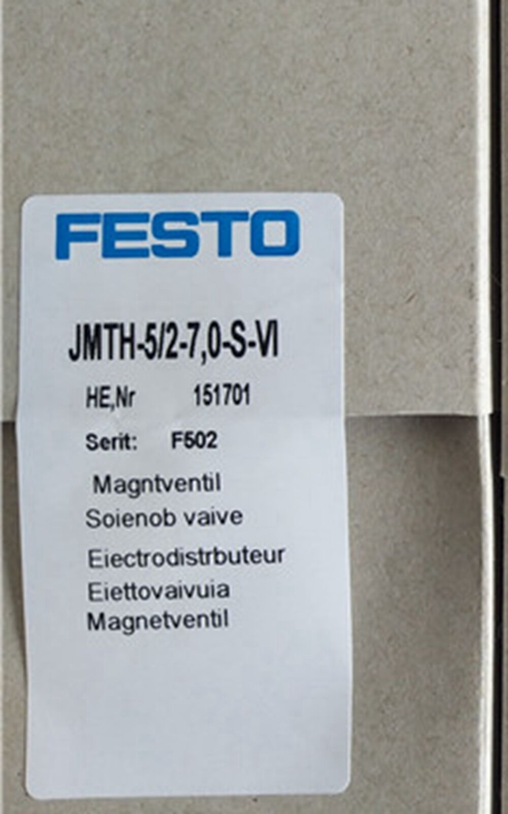 151701 FESTO JMTH-5/2-7,0-S-VI Solenoid Valve - FESTO