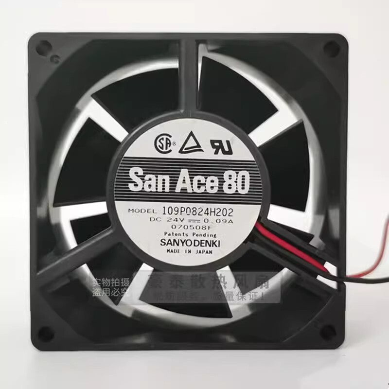 Sanyo 109P0824H202 DC24V 0.09A 8032 2-Wire Inverter Cooling Fan