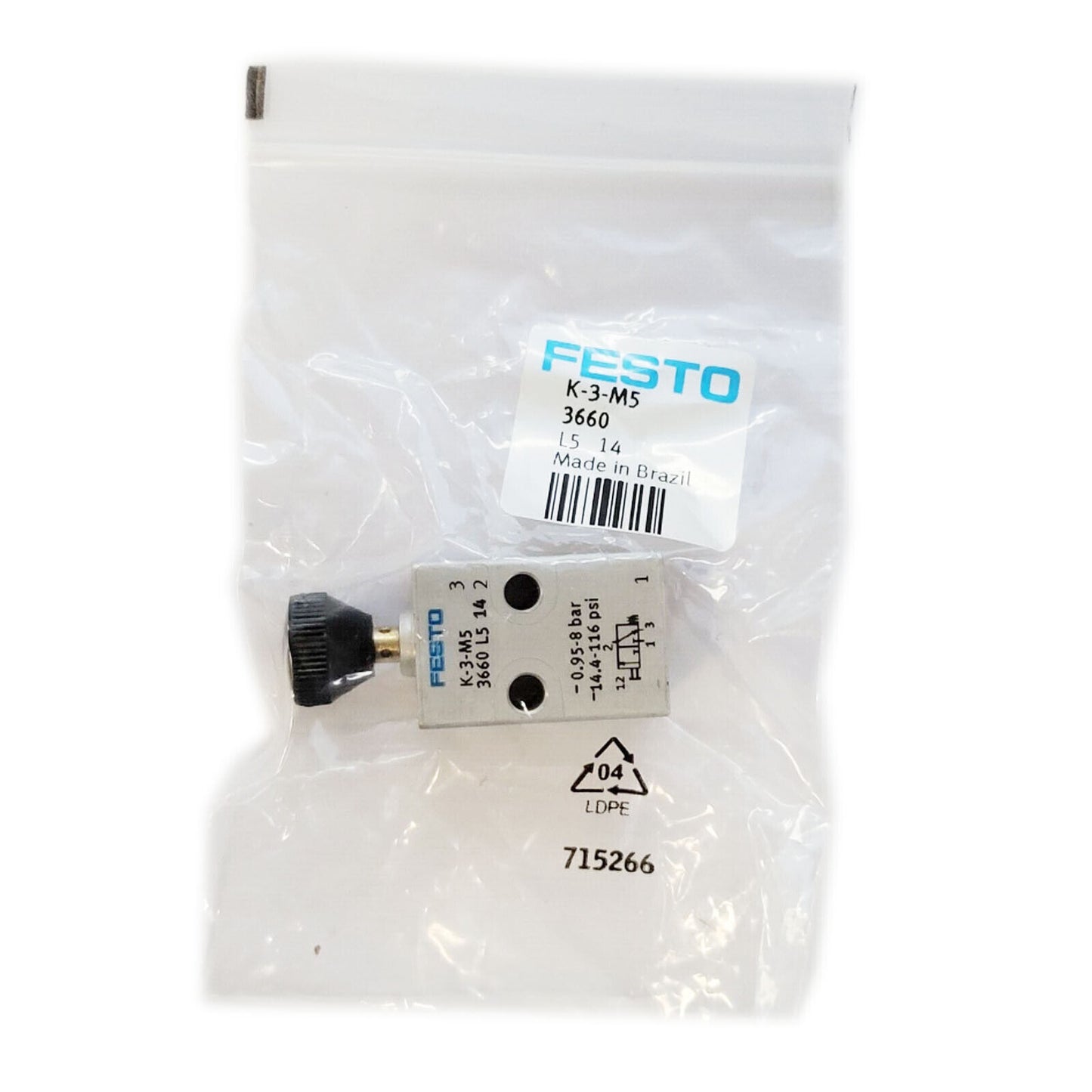 new 1 PCS Fit FESTO manual direction control valve button valve K-3-M5 3660 - FESTA