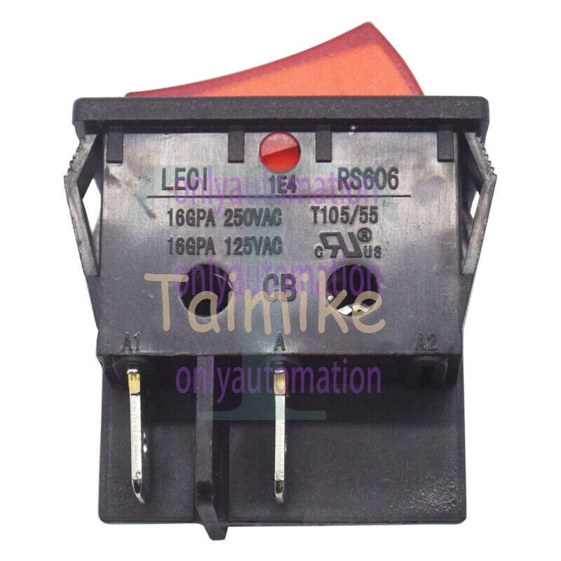 1PC LECI RS606 2position 4pin Rocker Switch 16A250V T105/55 Red with Lamp#