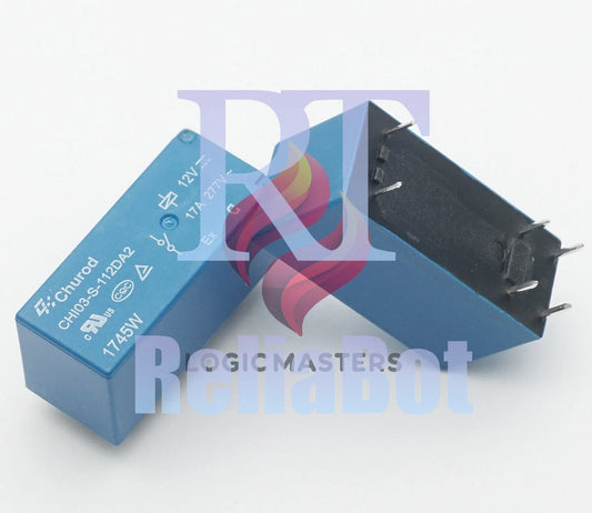 Churod CHI03-S-112DA2 12VDC SPST Power Relay 17A 277VAC 6 Pins 5PCS