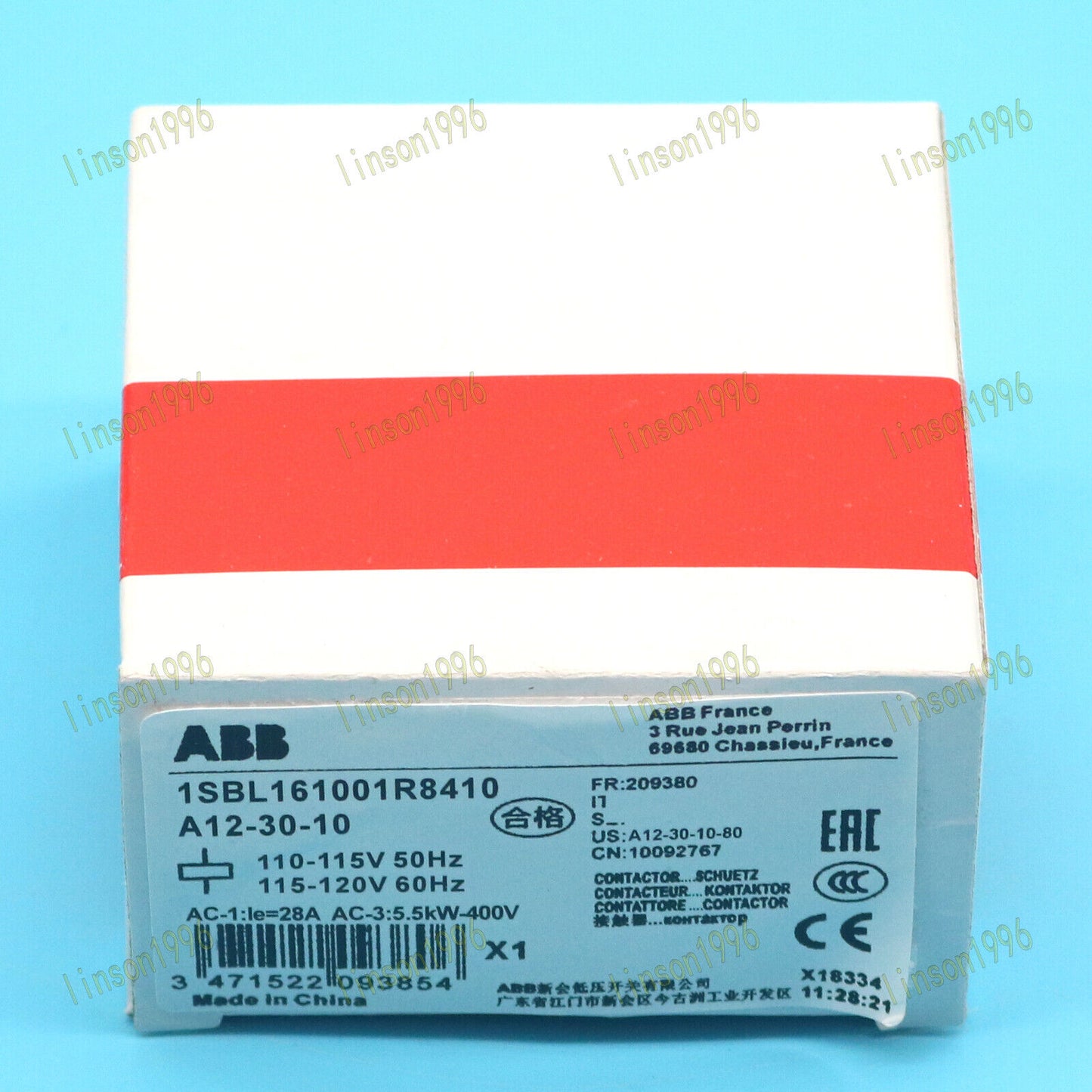 ABB A12-30-10 3 Pole Contactor 110V 5.5KW - ABB