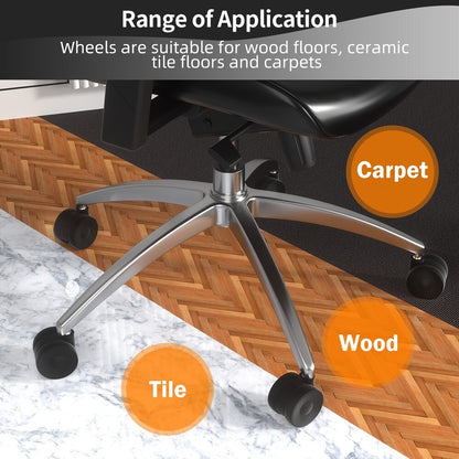 5PCS Office Chair Wheels casters 3 inch Silent chair Wheels for Hardwood Floors