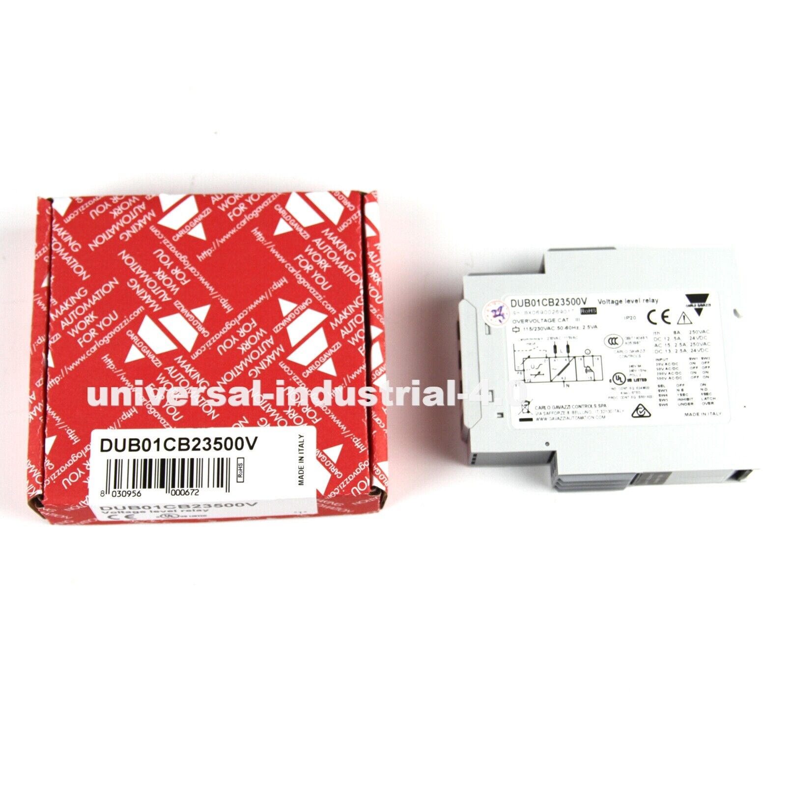 Carlo Gavazzi Voltage Monitoring Relay for DIN Rail Mount - CARLO GAVAZZI
