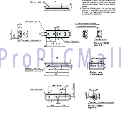 SMC MXQ16A-30Z Pneumatic slide cylinder ~1PCS