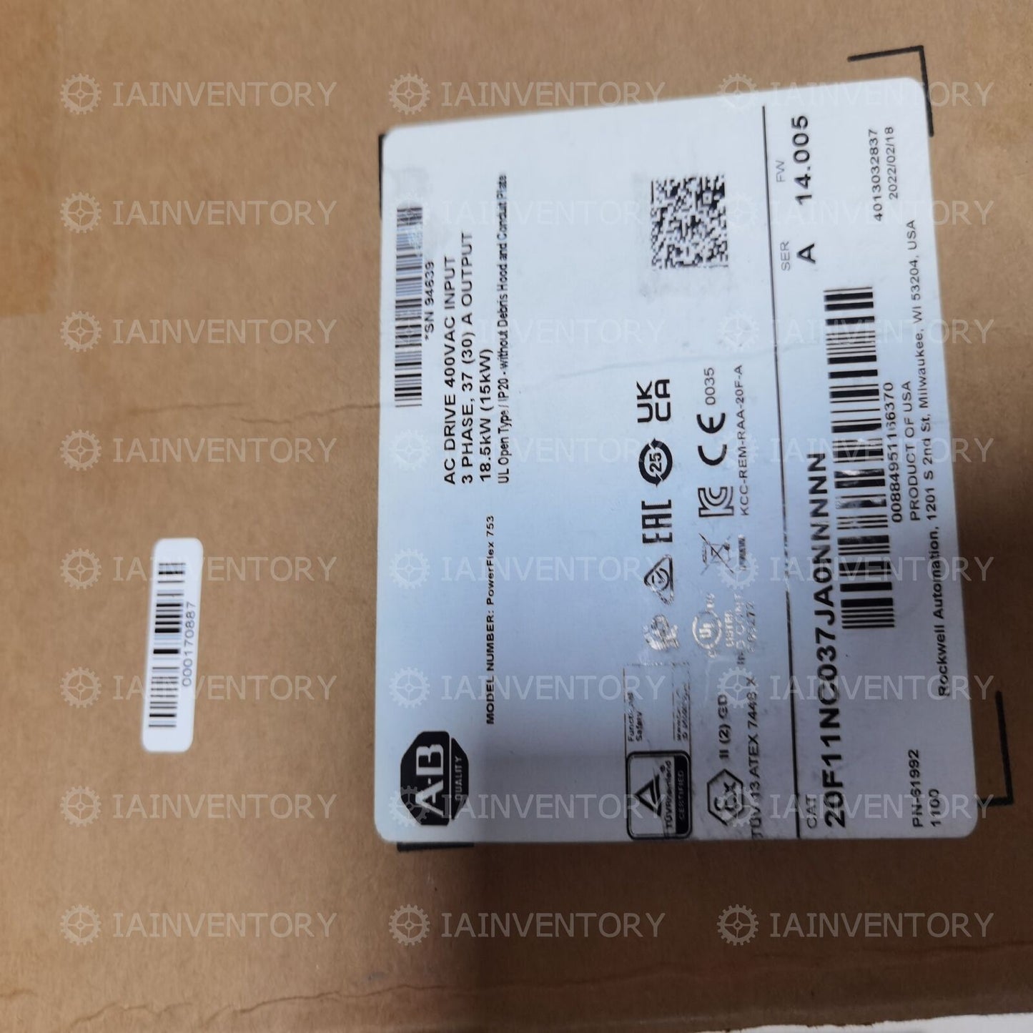 Allen-Bradley 20F11NC037JA0NNNNN Fast - 1 PC NEW - ALLEN-BRADLEY