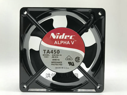 1Pcs NIDEC TA450 A30108-10 115V 0.26A / .21 50/60HZ 12038 12CM fan