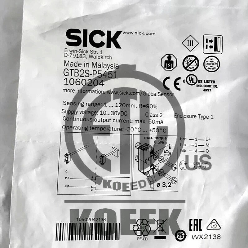1PCS Unopened SICK GTB2S-P5451 1060204 Photoelectric Sensor Fast Shipping
