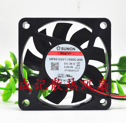 SUNON MF60152V1-1000C-A99 6015 DC24V 2.02W 6CM 2-Wire Silent Cooling Fan