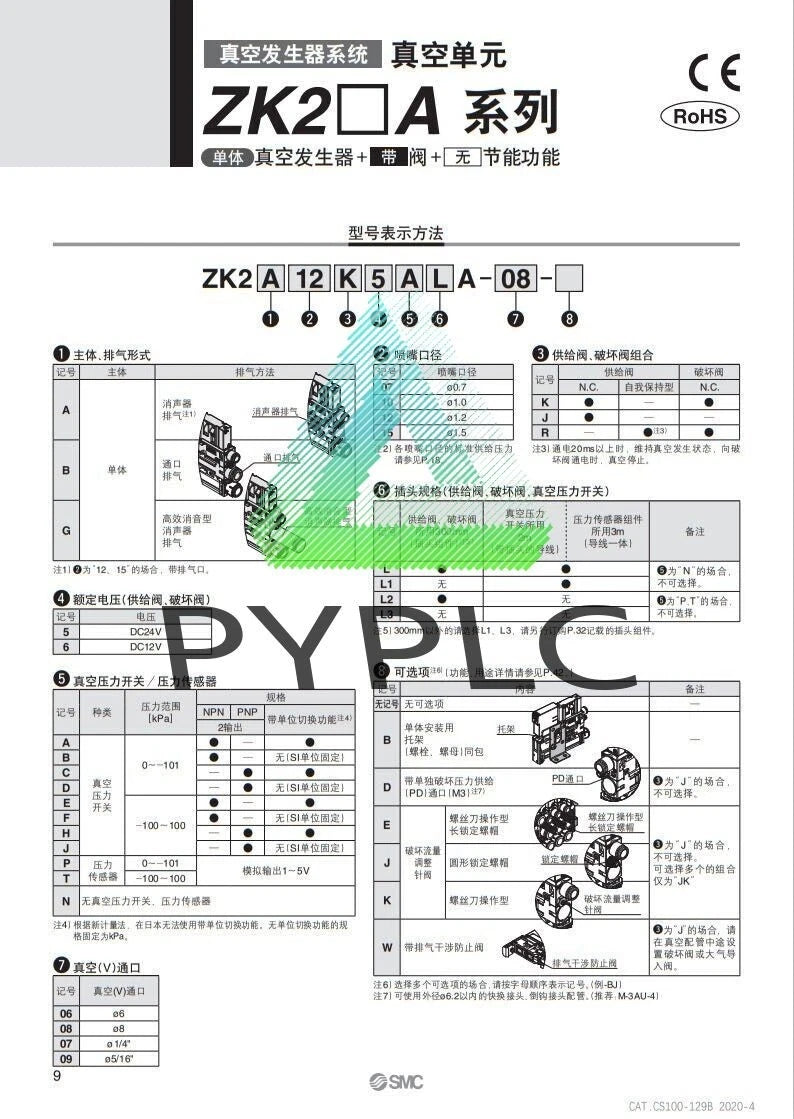 1 Pc. Generator Series ZK2A12K5ALA-06/ZK2A07K5AL-06/ZK2A10K5ALA-06