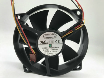 EVERFLOW F129025SM 12V 0.18A 9cm 3-wire  9025 CPU round chassis cooling fan