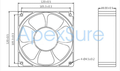 CENTRON AC AXIAL FAN CB12038-230HE 230V AC 12CM fan