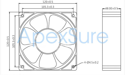 CENTRON AC AXIAL FAN CB12038-230HE 230V AC 12CM fan