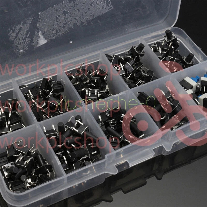 180Pcs 10 Values Tactile Push Button Switch Micro Momentary Tact Assorted