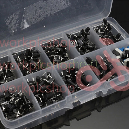 180Pcs 10 Values Tactile Push Button Switch Micro Momentary Tact Assorted