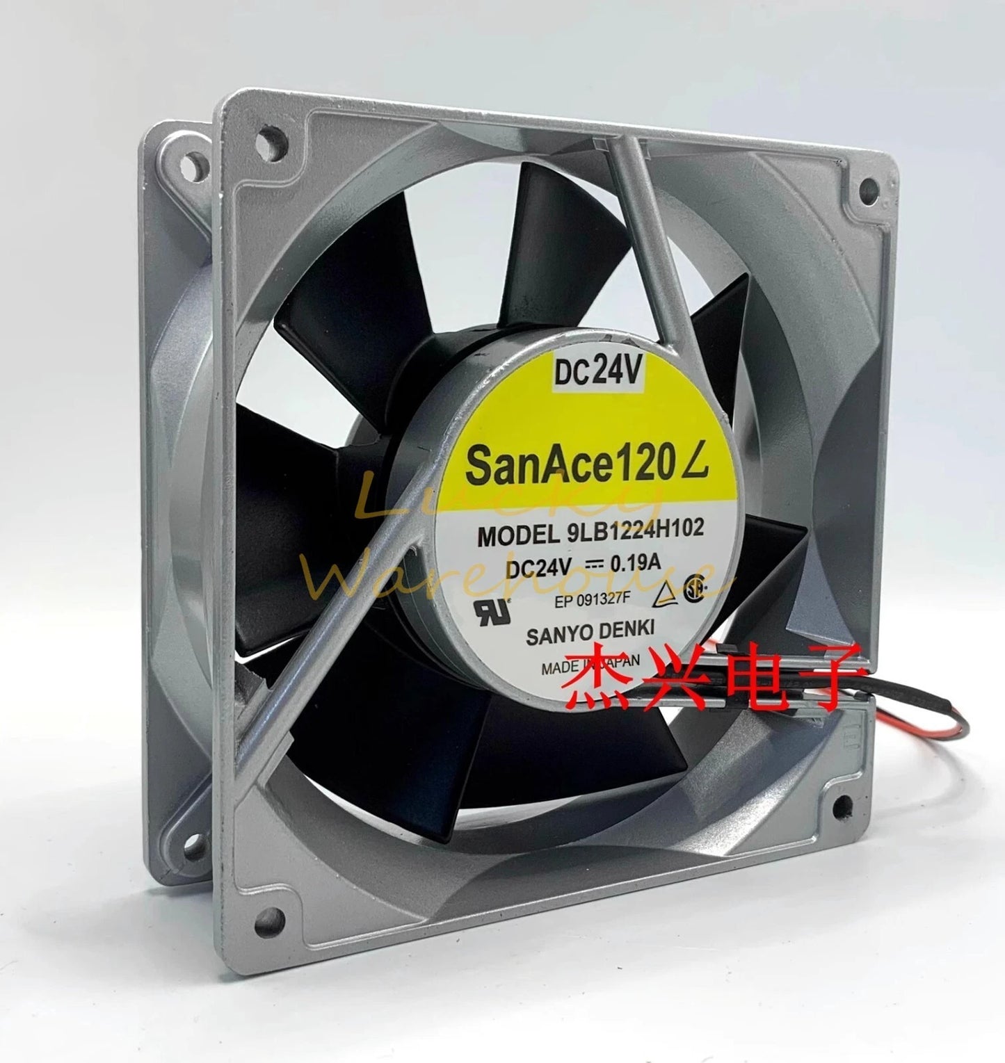 SANYO 9LB1224H102 12038 DC24V 0.19A 12CM 2-Wire DC Cooling Fan