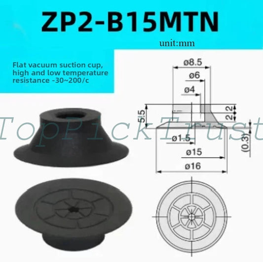 10pcs SMC vacuum suction cup ZP2-B15MTN [N black nitrile rubber]
