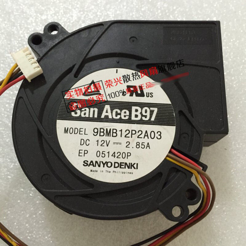 Sanyo 9BMB12P2A03 9733 9.7CM 12v 2.85A 4-wire high air volume cooling fan