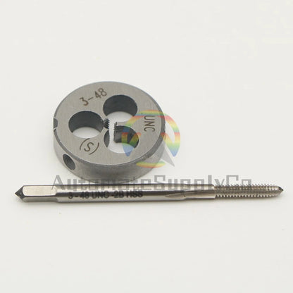 No 3-48 UNC Tap and Die Set Right Hand, 3 x 48 UNC Thread Tap and Round Die