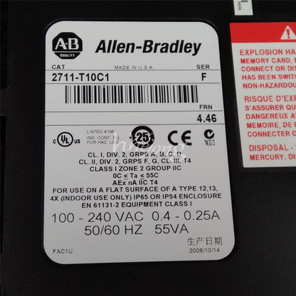 Allen-Bradley Panelview 1000 Operator Panel Ser F2711-T10C1 - ALLEN-BRADLEY