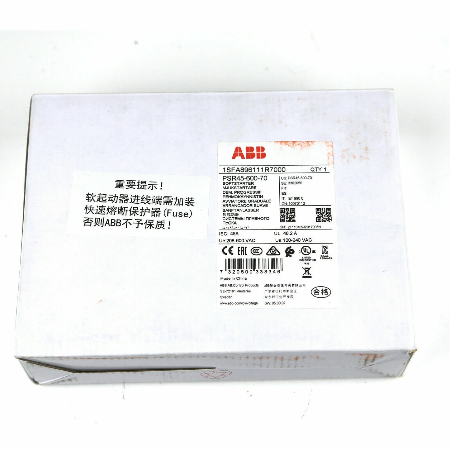 ABB PSR45-600-70 Soft Starter - Professional Industrial Soft Starter - ALICE BOB MANUFACTURER