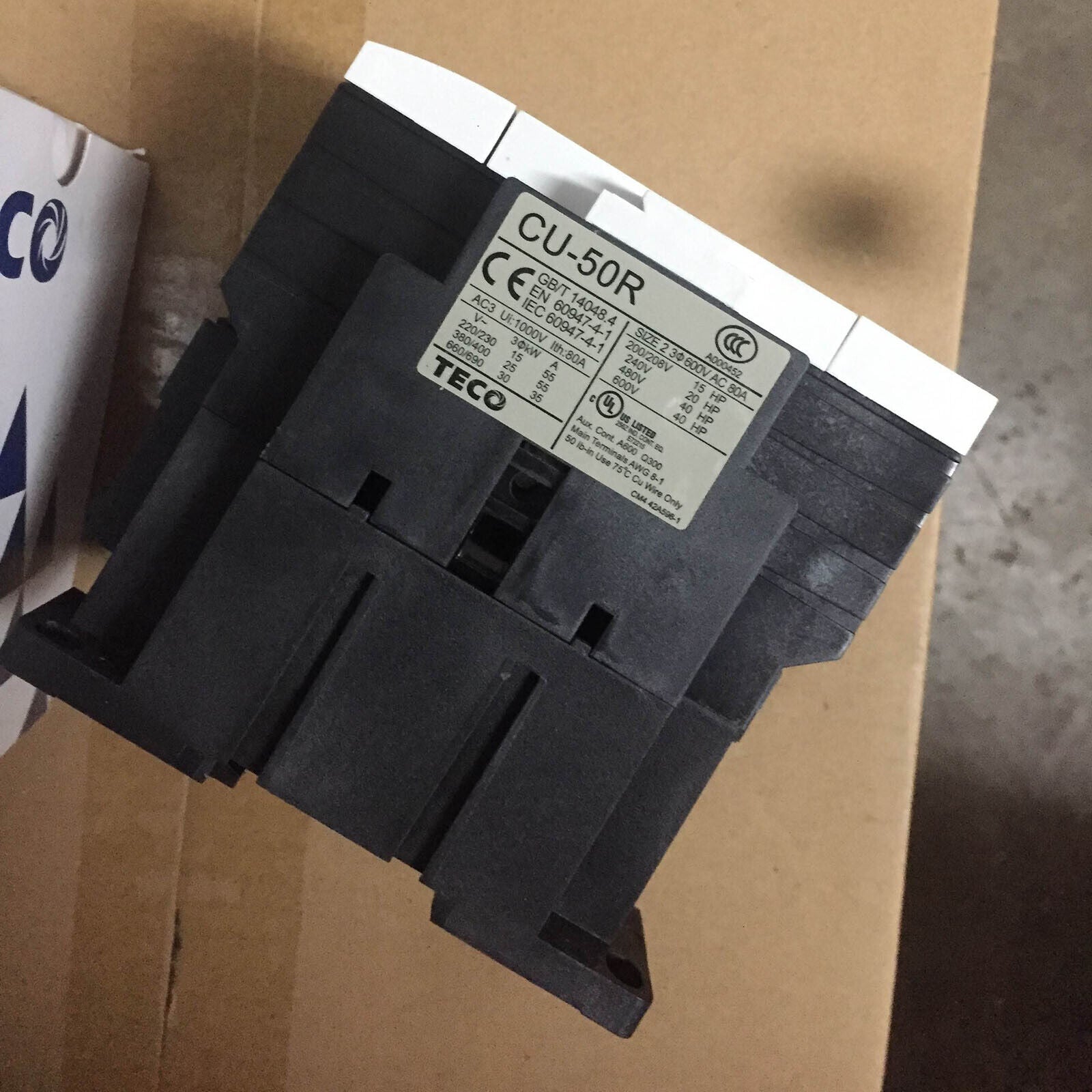 new 1PCS  TECO CU-50R 220V 3A2a2b AC CONTACTOR IN