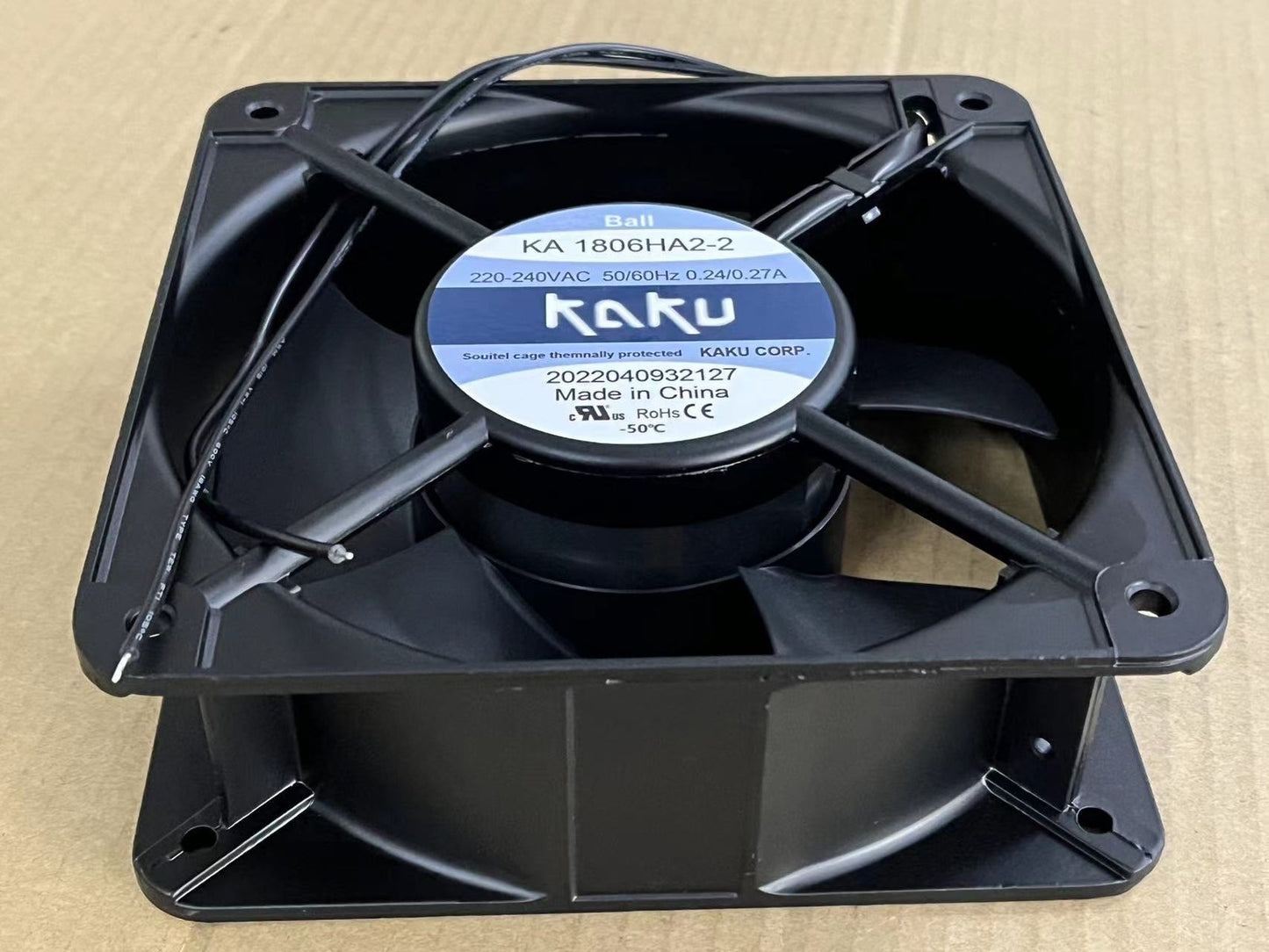 ORIGIANL KAKU Cooling fan KA1806HA2-2 220v/240v 55/56w 180x180x65mm