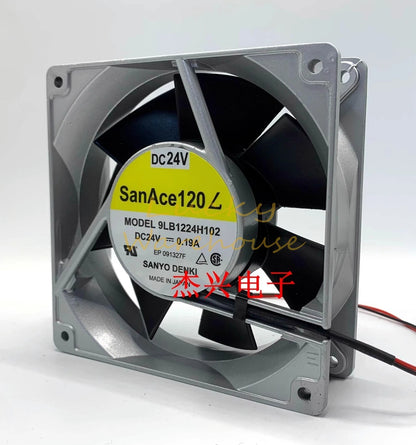 SANYO 9LB1224H102 12038 DC24V 0.19A 12CM 2-Wire DC Cooling Fan