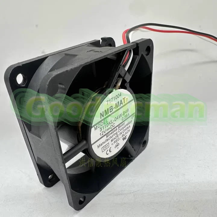 1 pcs NMB Fan 3110KL-04W-B49 DC12V 0.26A 6025 6CM 60*25MM 3 Wire cooling fan