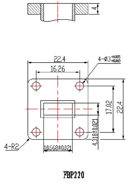 Qty:1pc Waveguide Coaxial Adapter Converter 17.6-26.7GHz BJ220 (WR42)