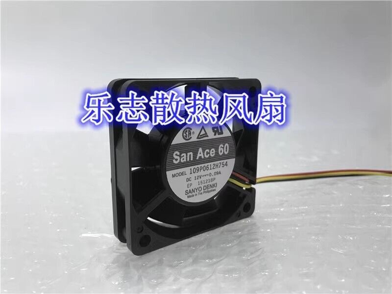 new Sanyo SanAce60 109P0612H754 6015 DC12V 0.09A 3-Wire Silent Inverter Cooling Fan - SANYO