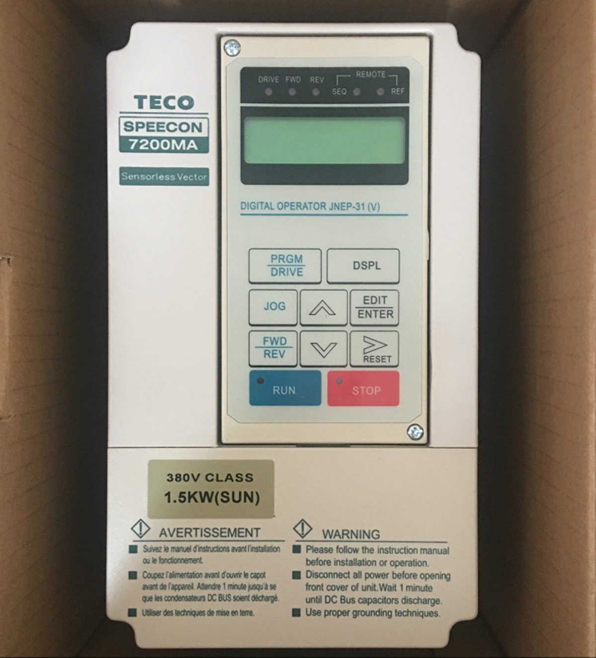 new  Teco JNTMBGBB0002AZSUN Inverter 7200MA 1.5KW 380V Teco