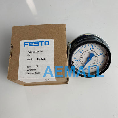 1pcs  Festo FMA-50-2,5-1/4-EN 159598 Flanged Pressure Gauge Manometer