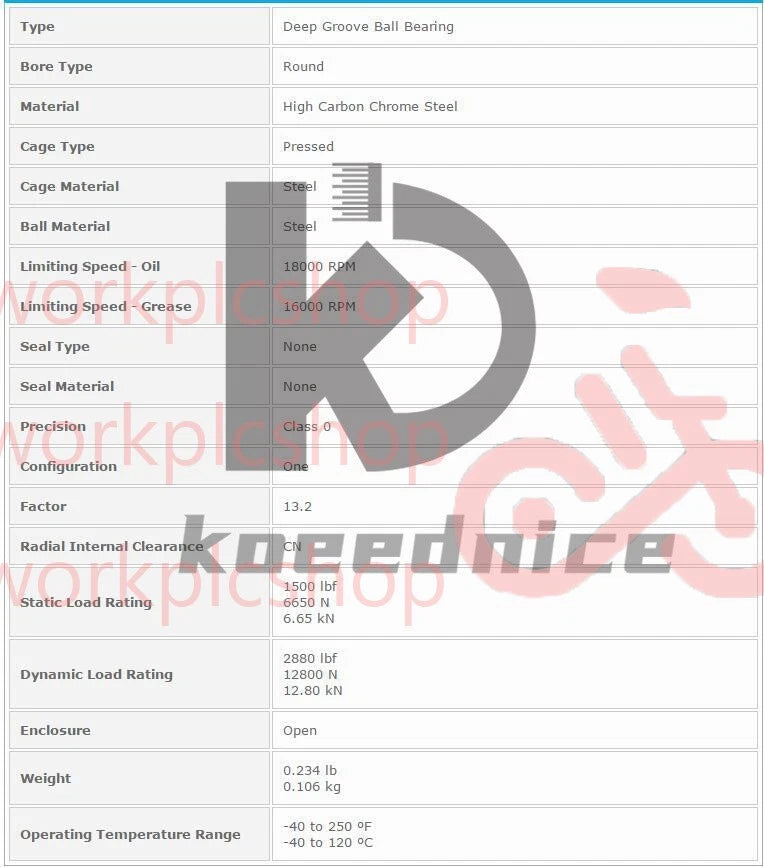 NTN 6204 Single Row Radial Ball Bearing - Open Type 20x47x14mm.