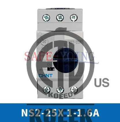1PCS CHNT motor starter knob type NS2-25X overload short circuit protection
