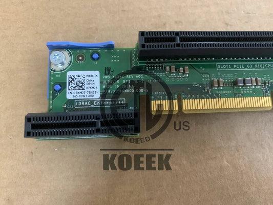 for Dell PowerEdge R420 PCIe 2P Dual CPU Riser Card Board 7KMJ7 07KMJ7