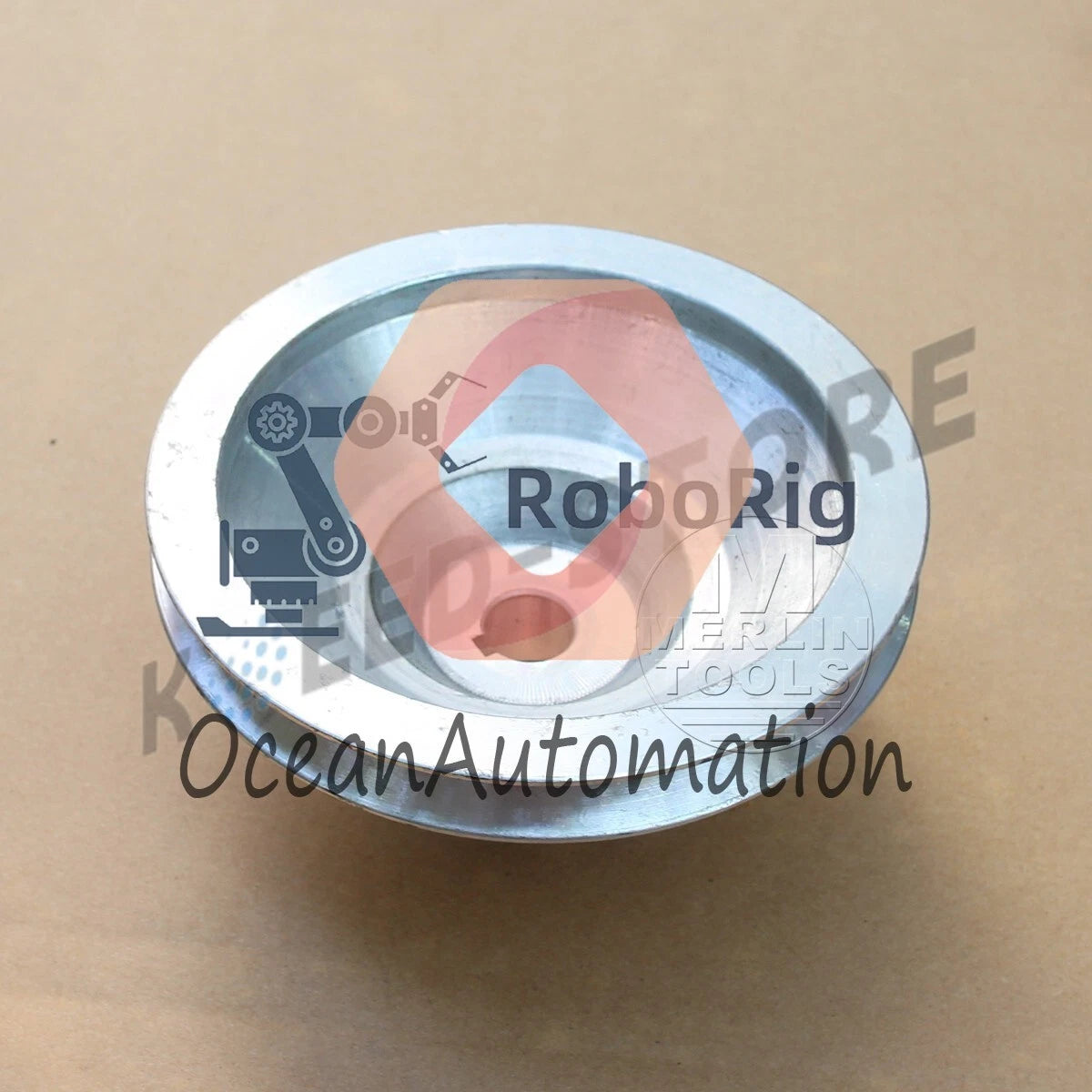 OD 130mm, 4 Step Pulley 16mm Bore for 1/2" = 12.7mm Belt width - Cast Aluminum~