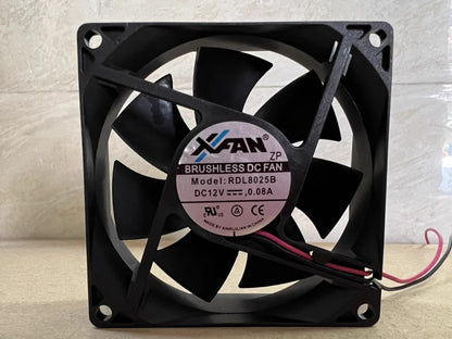 1PCS RDL8025B 8025 DC12V 0.08A 8CM 2-wire silent case cooling fan