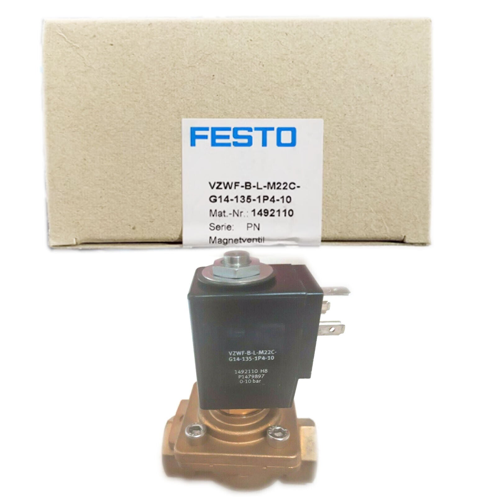 Festo Solenoid Valve VZWF-B-L-M22C-G14-135-1P4-10 1492110 - FESTO
