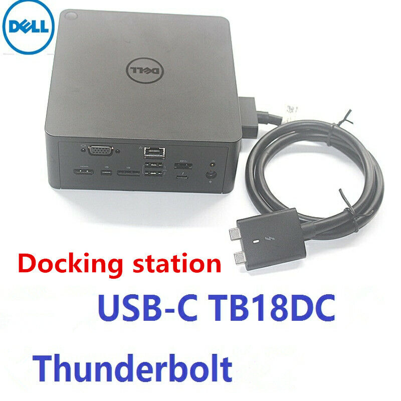 used DELL TB18DC Precision7530 7730 Thunderbolt 3 Docking Station Dual USB-C 4K 240W