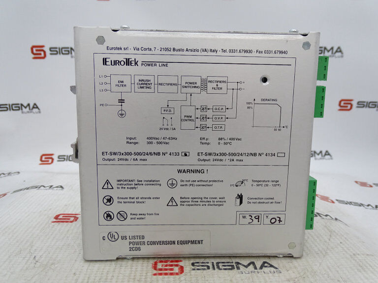 EUROTEK ET-SW/300 24V 6A Power Supply - EUROTEK