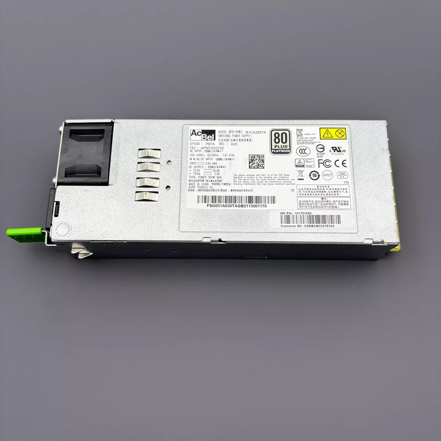 1PCS R1CA2551K Monitor Storage Server Power Module 550W