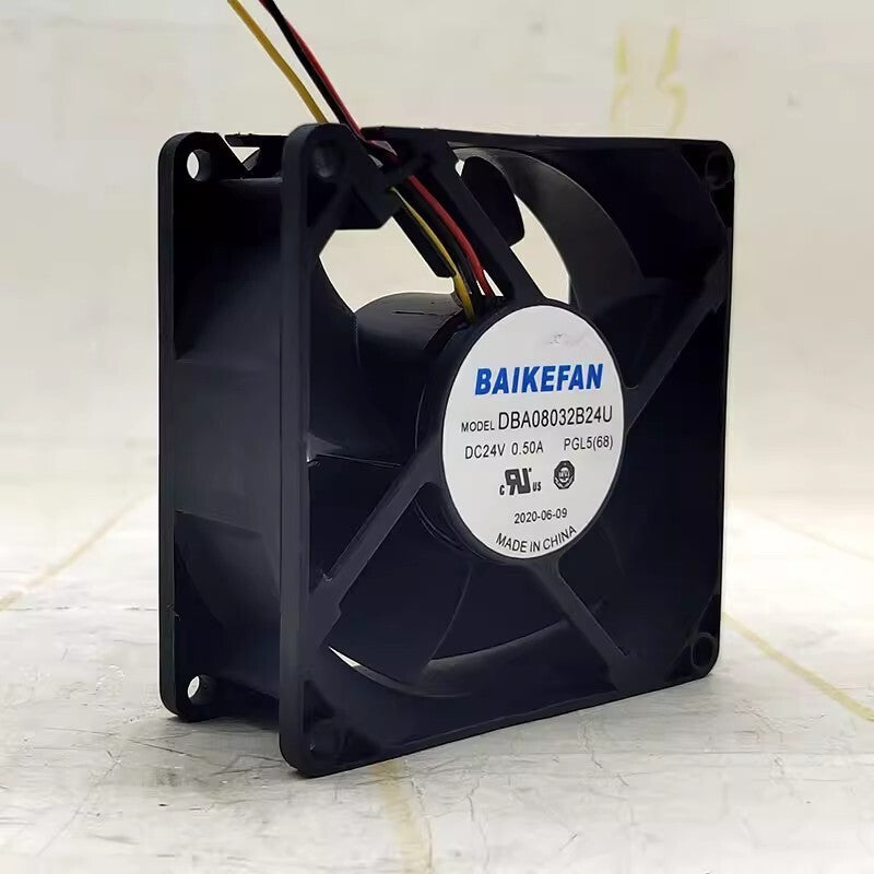 BAIKEFAN DB08032B24U 8032 DC24V 0.50A 8CM 3-Wire Dual Ball Cooling Fan