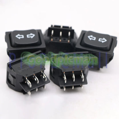 SCI R13-87 6 Pins 10A 250VAC Rocker Switch Double Side Self-Reset 1x